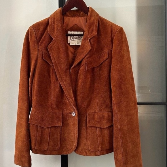 Bermans Jackets & Blazers - Vintage Berman’s of Korea Vintage Brown Suede Women's Blazer sz US 4/small EUC